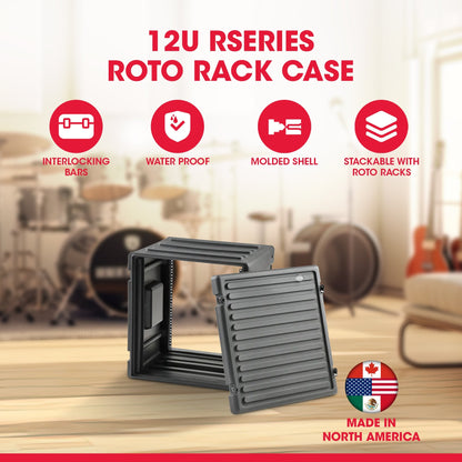 SKB 12U Roto Rack Case Polyethylene Gear Protector, Stackable, Waterproof, Black