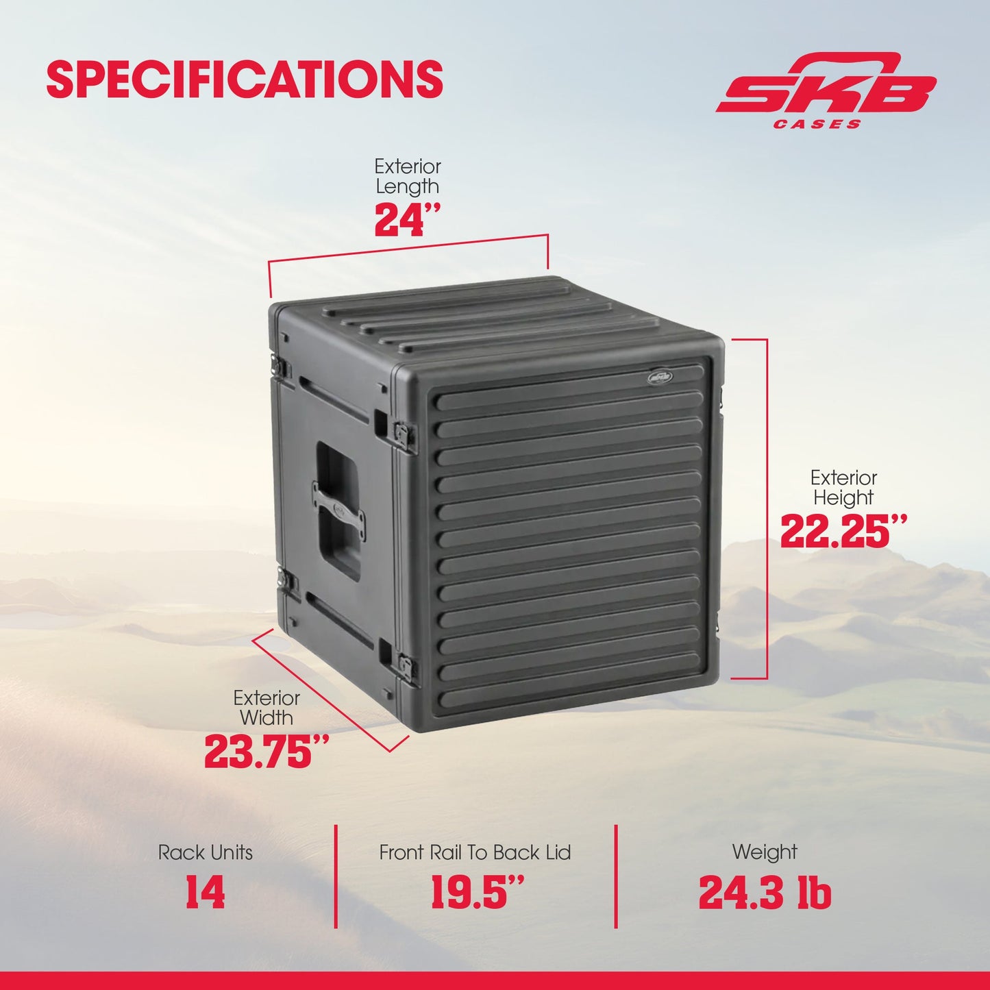 SKB 12U Roto Rack Case Polyethylene Gear Protector, Stackable, Waterproof, Black