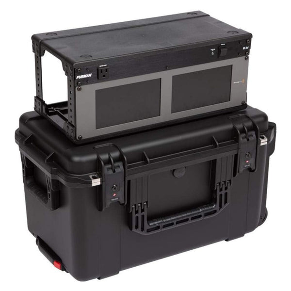SKB iSeries 4U Shallow Fly Rack, Waterproof Polypropylene Hard Case, 9 Inch