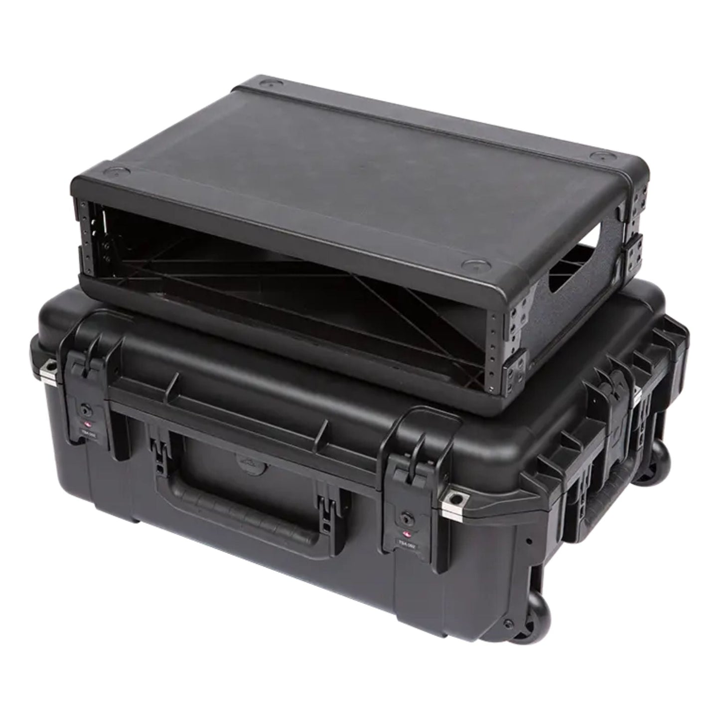 SKB 2U iSeries 13" Injection Molded Fly Rack with Built-In Wheels and Handle