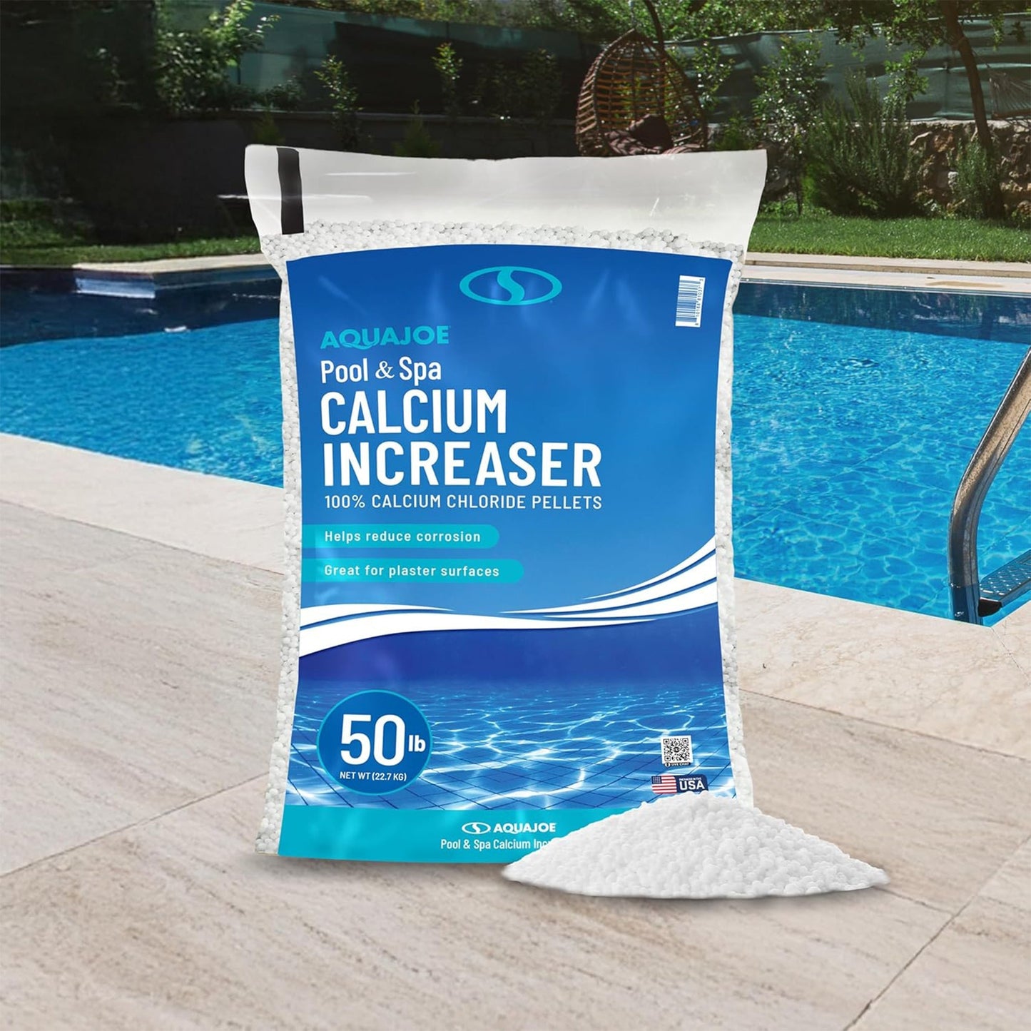 Aqua Joe Pool & Spa Calcium Increaser, Calcium Chloride Pellets, 50 lbs., CCPL50