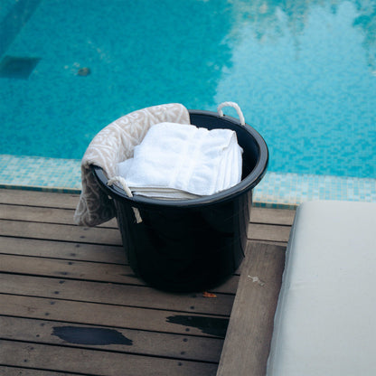 Life Story 17 Gal Plastic Storage Open Top Bucket with Rope Handles, Black, 2 Pk