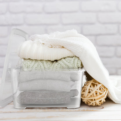 Life Story Plastic Lidded Storage Box for Closet Organization, 12 Quart, 6 Pack