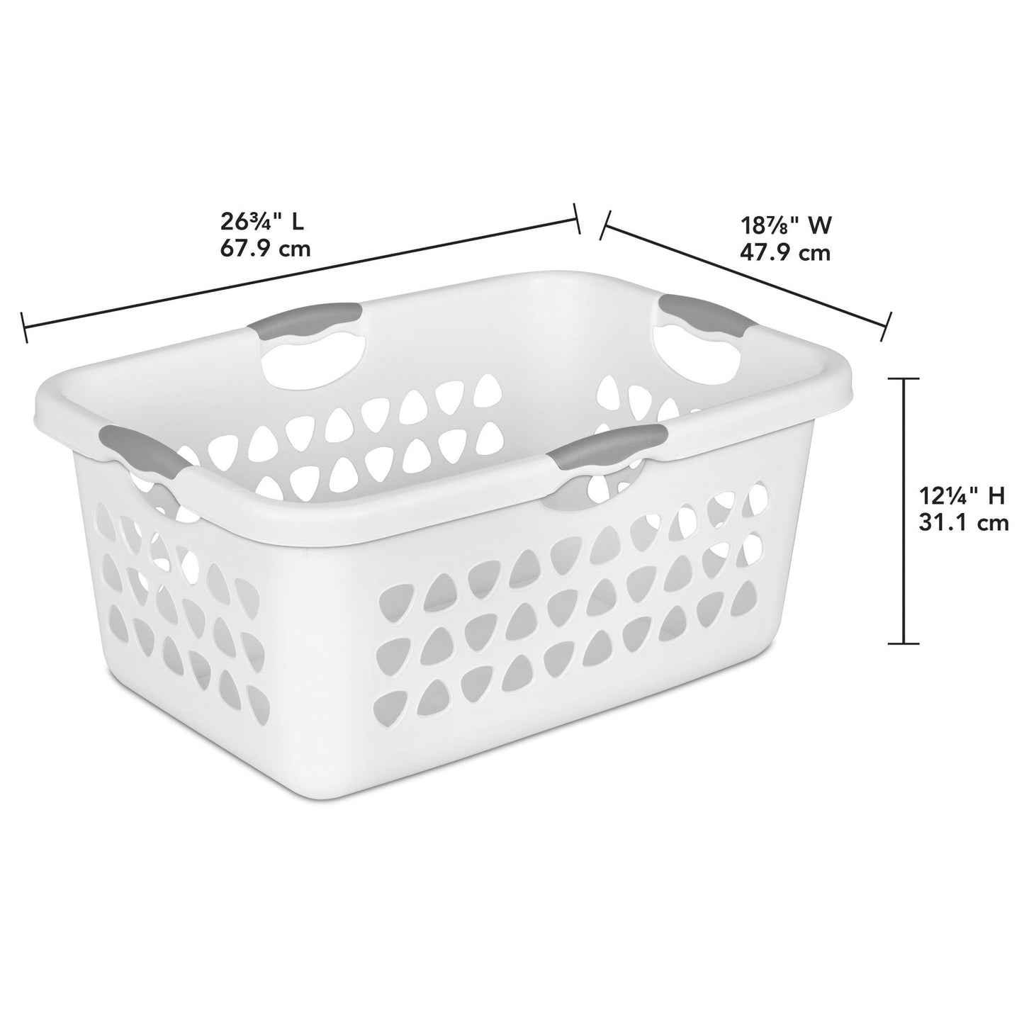 Sterilite Ultra Laundry Basket, 2 Bushel Plastic Hamper with Handles, 4 Pack