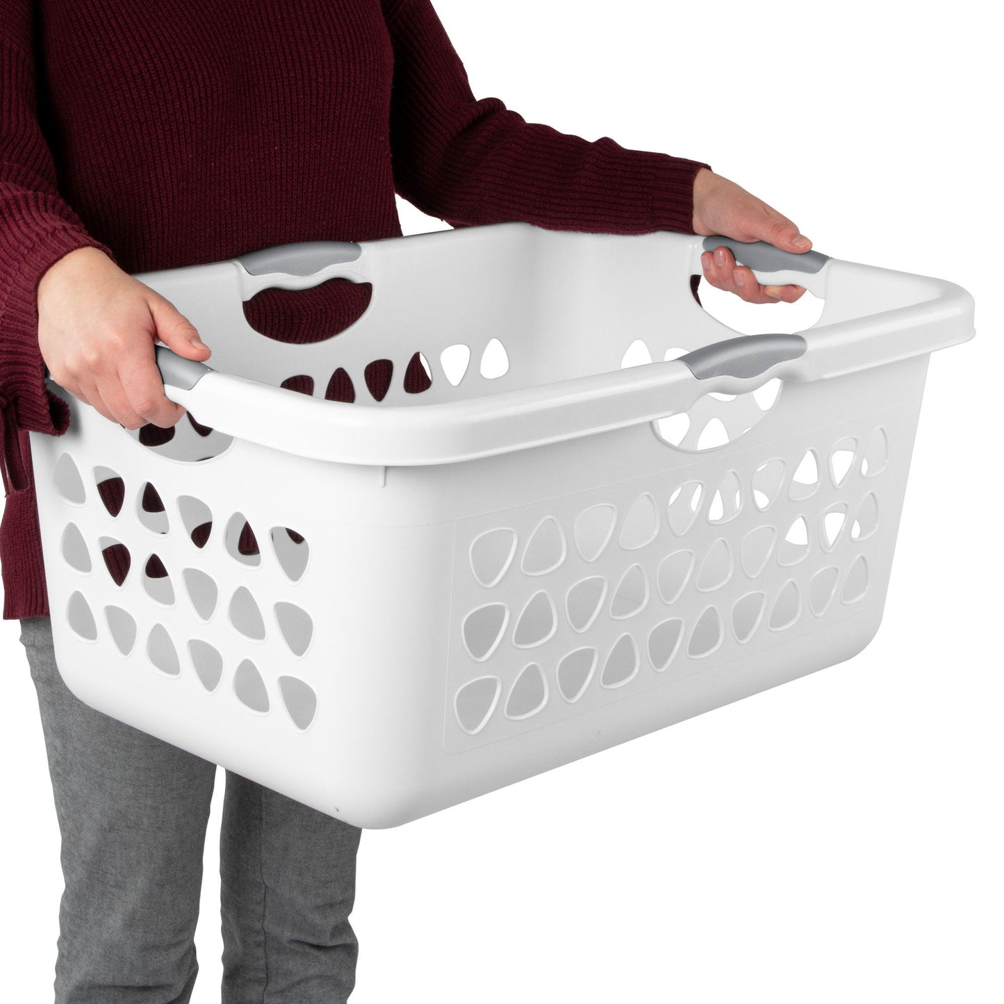 Sterilite Ultra Laundry Basket, 2 Bushel Plastic Hamper with Handles, 8 Pack