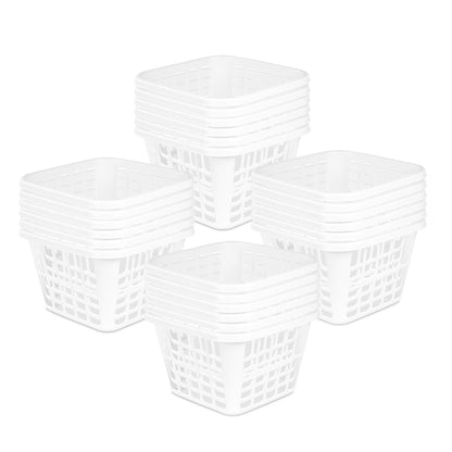 Sterilite Square Laundry Basket 1.25 Bushel Plastic Hamper with Handles, 24 Pack