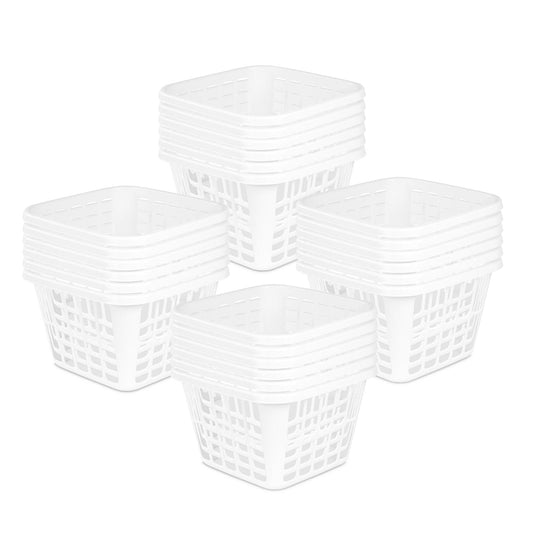 Sterilite Square Laundry Basket 1.25 Bushel Plastic Hamper with Handles, 24 Pack