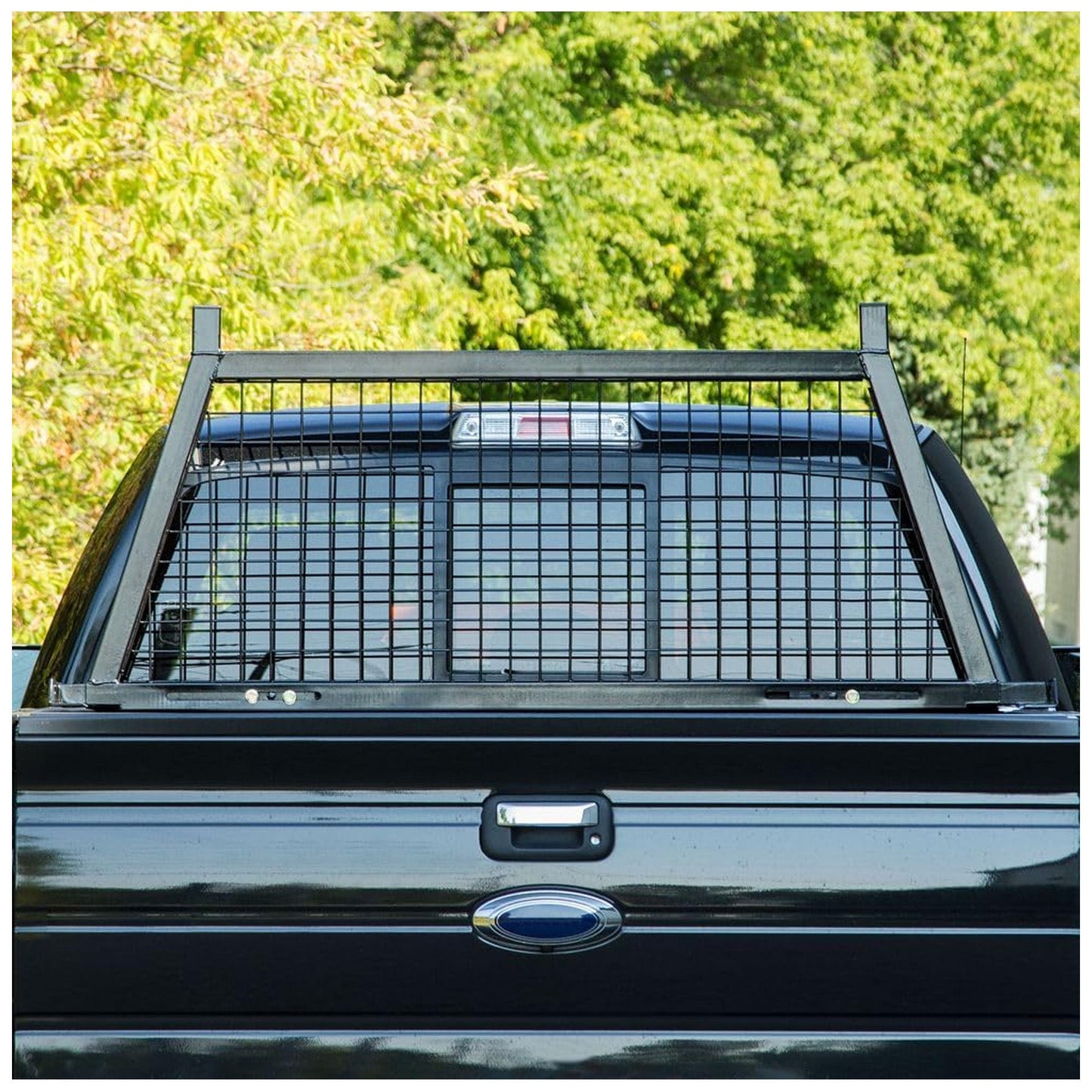 Elevate Outdoor Steel Mesh Adjustable Headache Rack with Wire Screen, Black - Find Fresh Goods