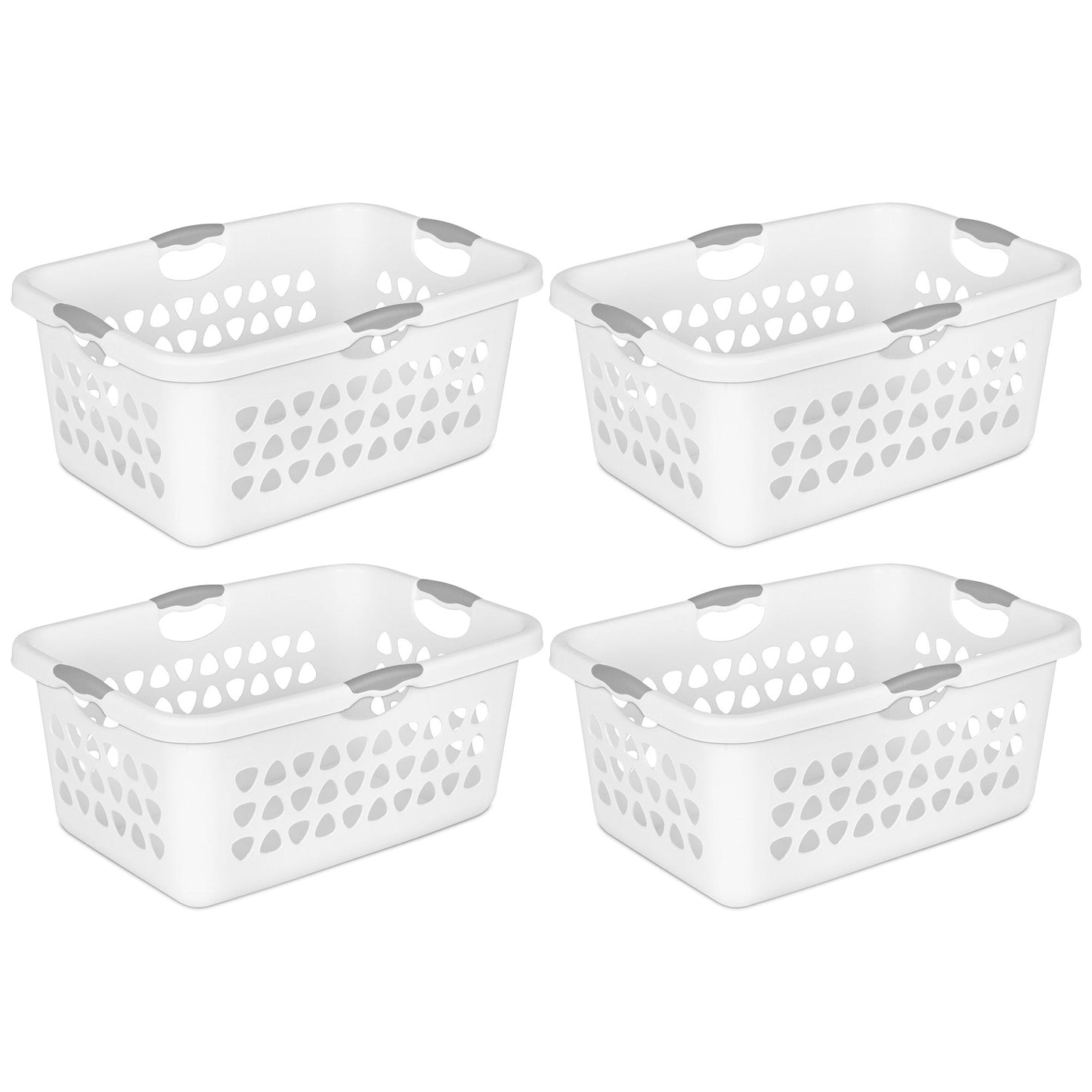 Sterilite Ultra Laundry Basket, 2 Bushel Plastic Hamper with Handles, 4 Pack