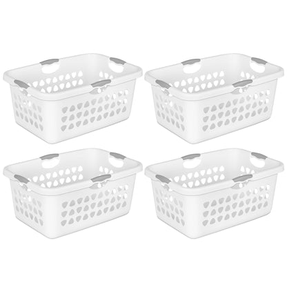 Sterilite Ultra Laundry Basket, 2 Bushel Plastic Hamper with Handles, 4 Pack