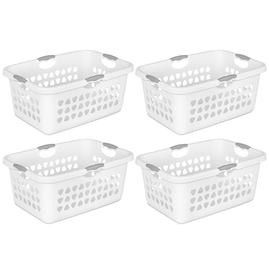 Sterilite Ultra Laundry Basket, 2 Bushel Plastic Hamper with Handles, 4 Pack