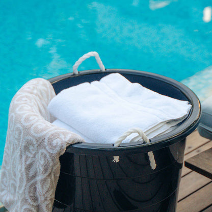 Life Story 17 Gal Plastic Storage Open Top Bucket with Rope Handles, Black, 2 Pk