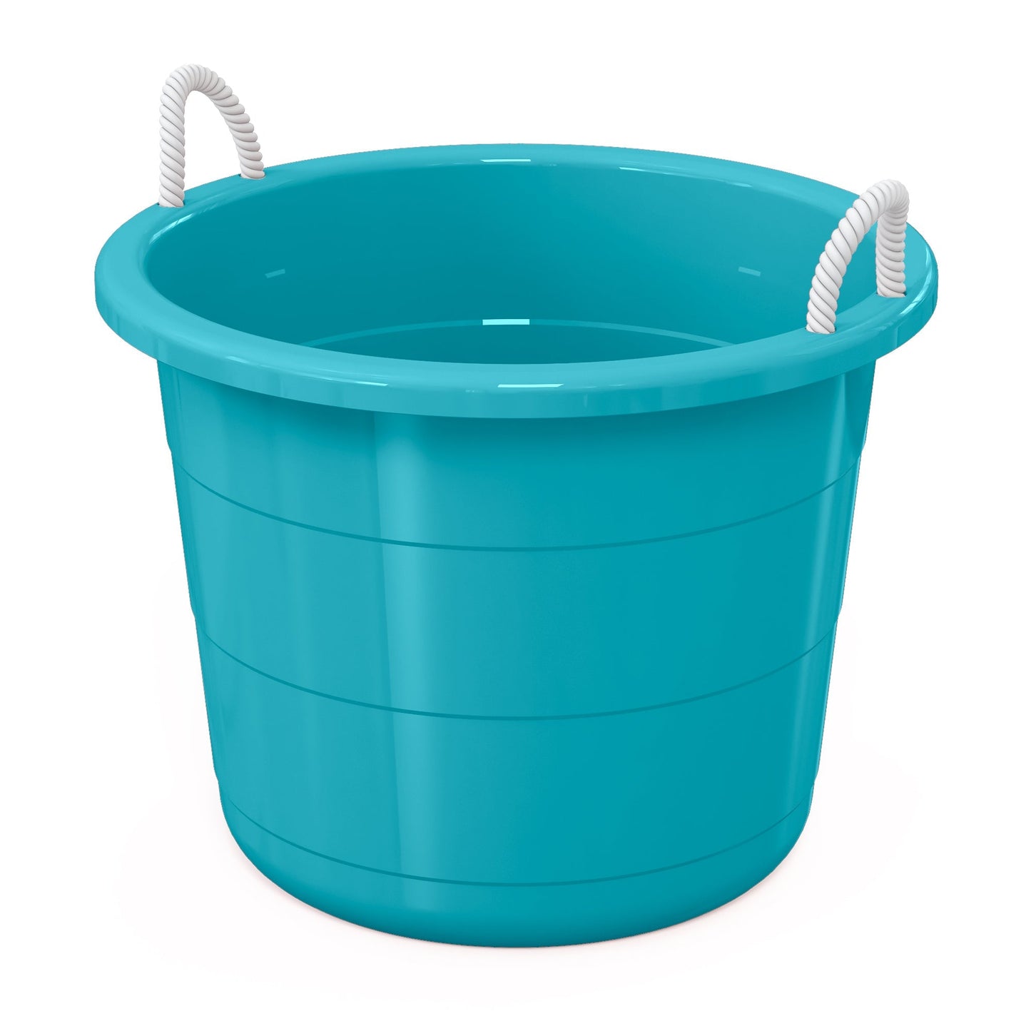 Life Story 17 Gal Plastic Storage Open Top Bucket with Rope Handles, Teal, 2 Pk