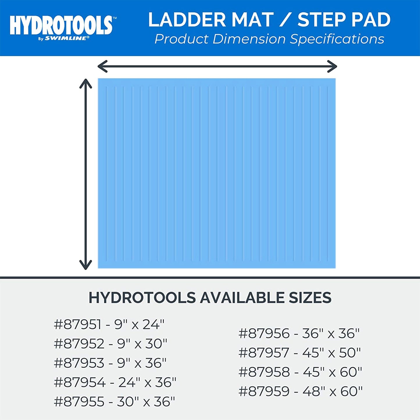 Hydrotools by Swimline Protective Ribbed Ladder Mat/In-Pool Step Pad, 36" x 36"