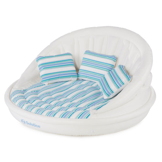 Swimline Solstice Aqua Sofa Inflatable Pool Lounger Float with Instaflate System