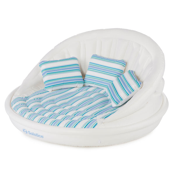 Swimline Solstice Aqua Sofa Inflatable Pool Lounger Float with Instaflate System