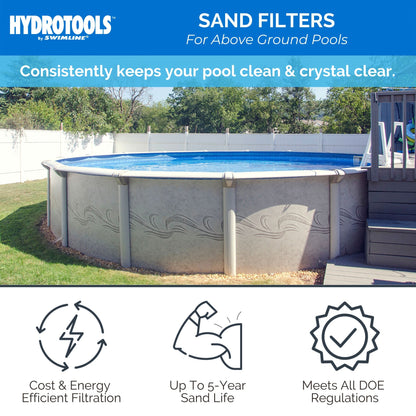 HYDROTOOLS by Swimline 12" Sand Filter Combo w/ Stand, 1900 GPH, 42lb Capacity
