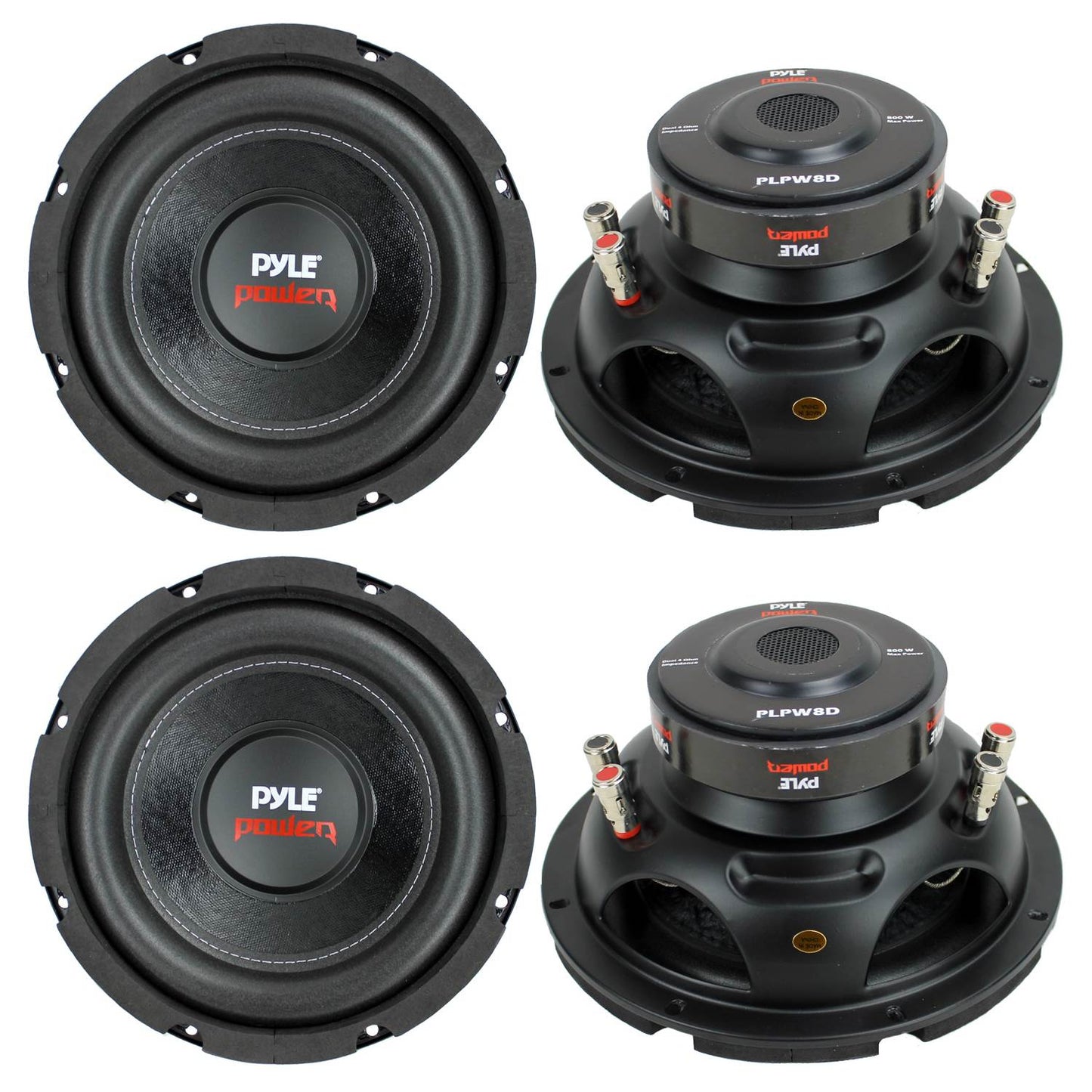PYLE PLPW8D 8" 1600W Car Audio Subwoofers Subs Woofers Stereo DVC 4-Ohm - Find Fresh Goods
