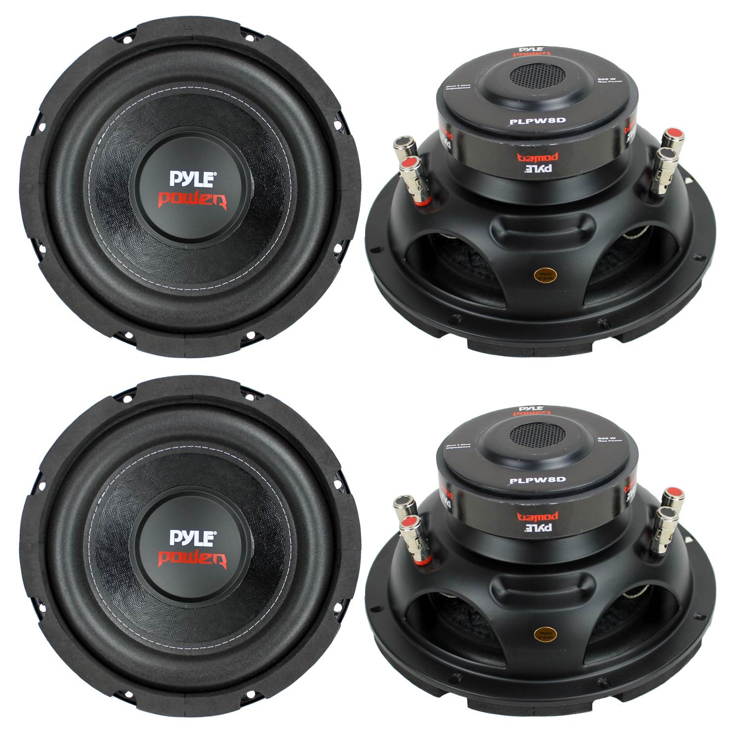 PYLE PLPW8D 8" 1600W Car Audio Subwoofers Subs Woofers Stereo DVC 4-Ohm - Find Fresh Goods