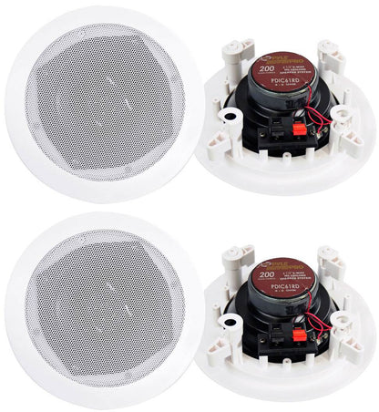 4) New PYLE PRO PDIC61RD 6.5'' White 400W 2-Way In-Ceiling/Wall Speakers System