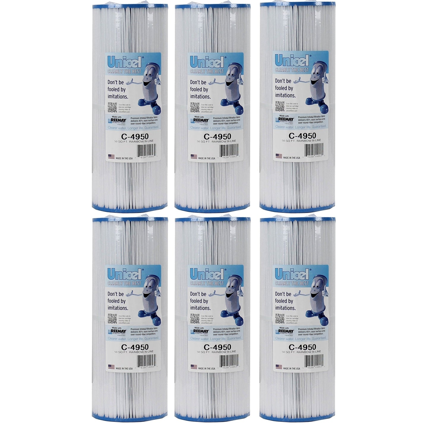 Unicel C-4950 Replacement 50 Sq Ft Pool Hot Tub Spa Filter Cartridge (6 Pack)