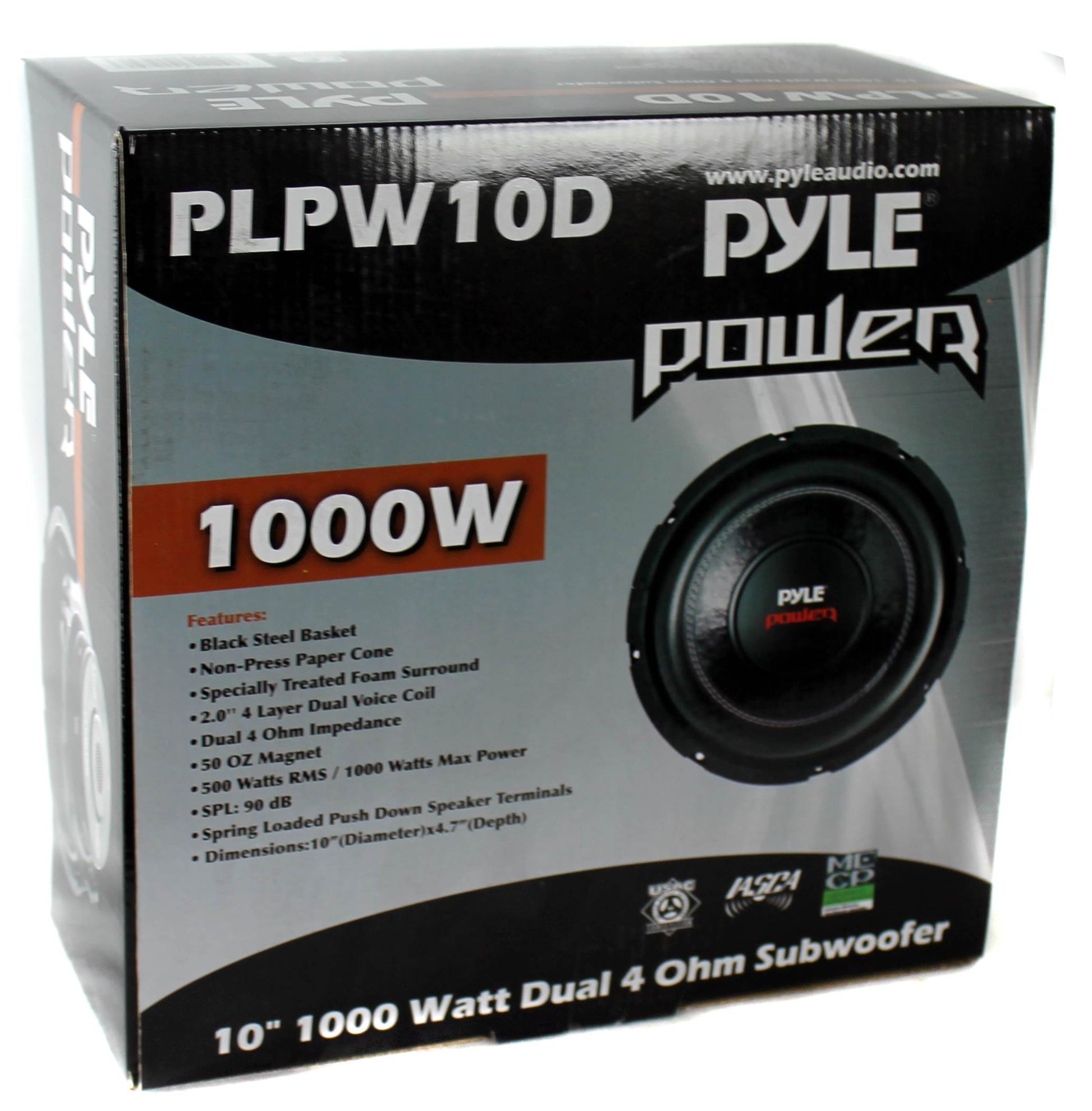 Pyle PLPW10D Power 10 Inch 1000 Watt 4 Ohm Car Audio Dual Voice Coil Subwoofer - Find Fresh Goods
