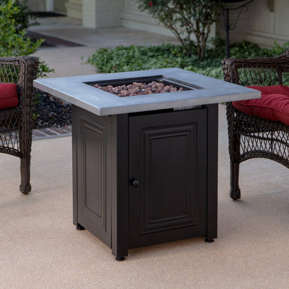 Endless Summer 28-Inch "The Wakefield " Square Propane Gas  Outdoor Fire Pit - Grey & Black