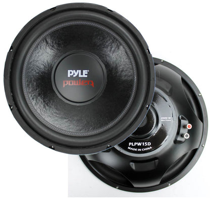 Pyle PLPW15D 15" 8000W Car Subwoofer Audio Power Subs Woofers DVC 4 Ohm, 2 Pack - Find Fresh Goods