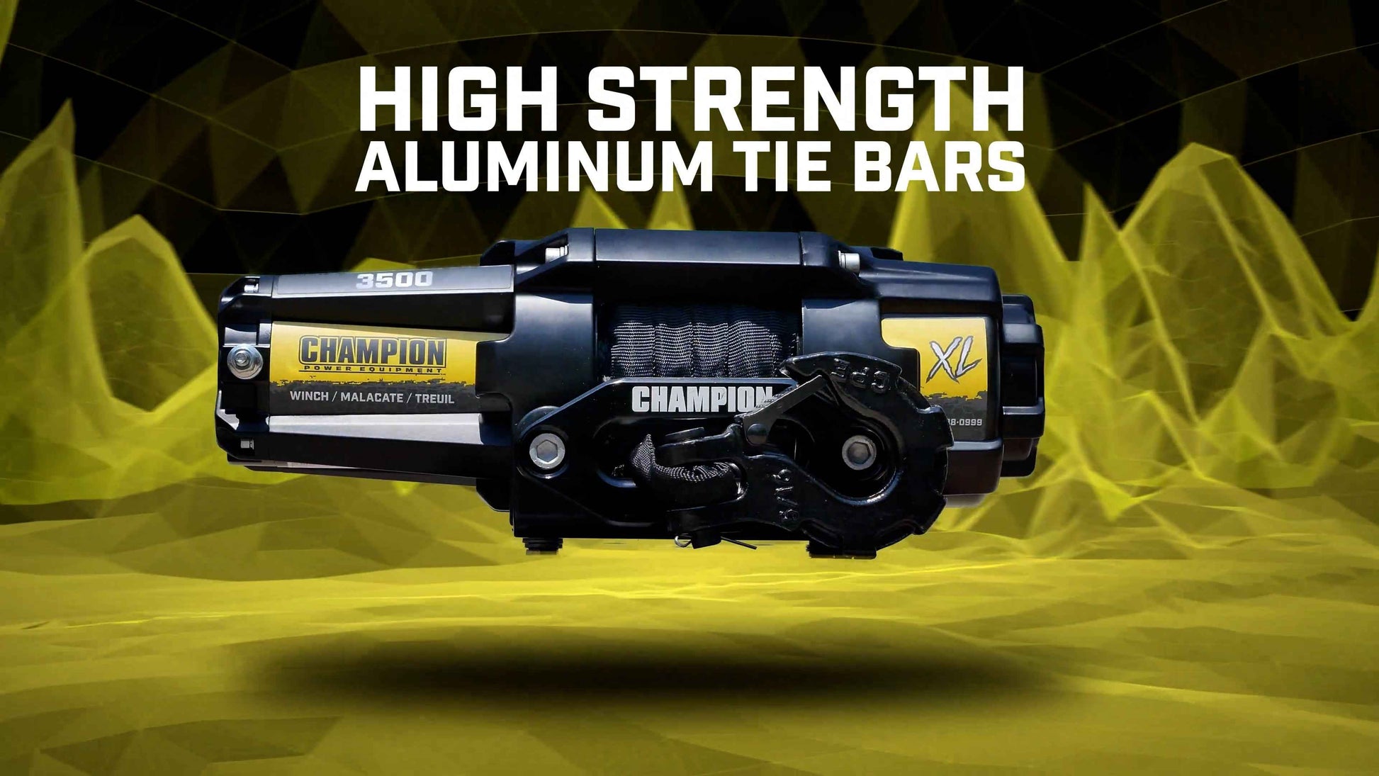 Champion Power Equipment XL 3500-lb. ATV/UTV Synthetic Rope Winch Kit