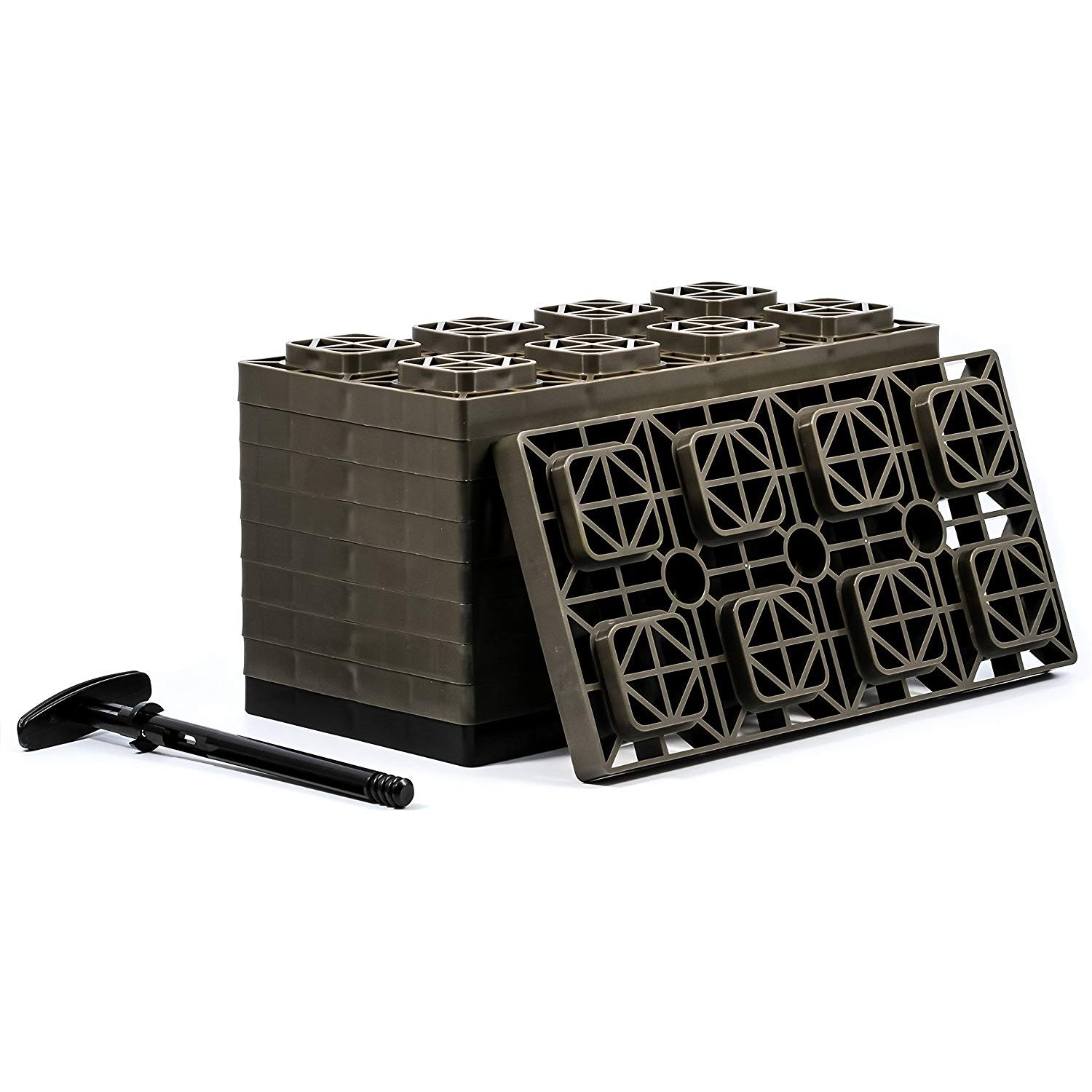 Camco FasTen 4x2 Durable RV Camper Leveling Stabilizer Blocks for Dual Tires - Find Fresh Goods