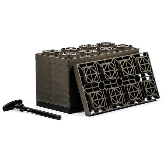 Camco FasTen 4x2 Durable RV Camper Leveling Stabilizer Blocks for Dual Tires - Find Fresh Goods