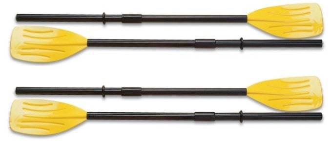 Intex 48" Paddles Plastic Ribbed French Oars Set for Inflatable Boat (2 Pairs)