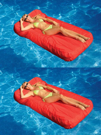 Swimline Solstice 15030R SunSoft Swimming Pool Inflatable Fabric Loungers Red, 2