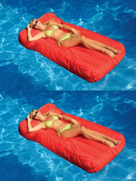 Swimline Solstice 15030R SunSoft Swimming Pool Inflatable Fabric Loungers Red, 2