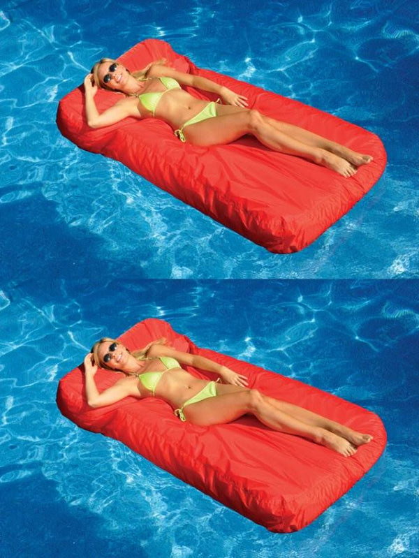 Swimline Solstice 15030R SunSoft Swimming Pool Inflatable Fabric Loungers Red, 2
