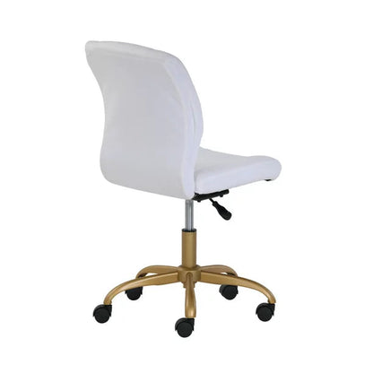 Plush Velvet Office Chair White