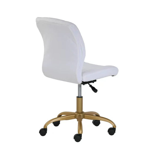 Plush Velvet Office Chair White
