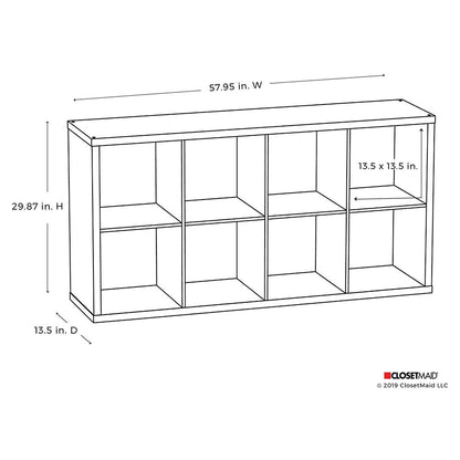 ClosetMaid 4583 Bookcase Open Back 8-Cube Storage Organizer, White (2 Pack)