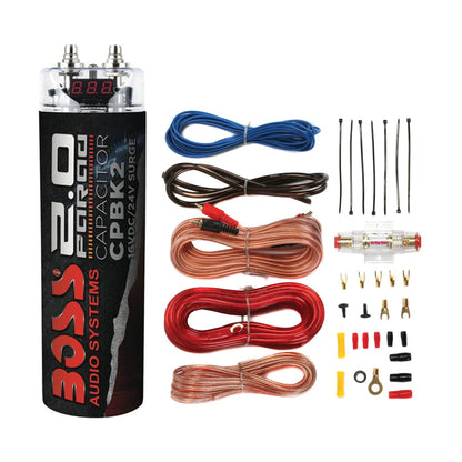 Boss Audio CPBK2 Digital Car Power Capacitor & Soundstorm AKS8 Amp Wiring Kit - Find Fresh Goods