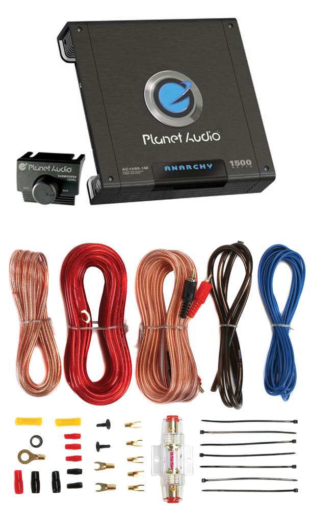 PLANET AUDIO AC1500.1M 1500W MONO Car Audio Amplifier Amp AC15001M+8 Ga Amp Kit - Find Fresh Goods
