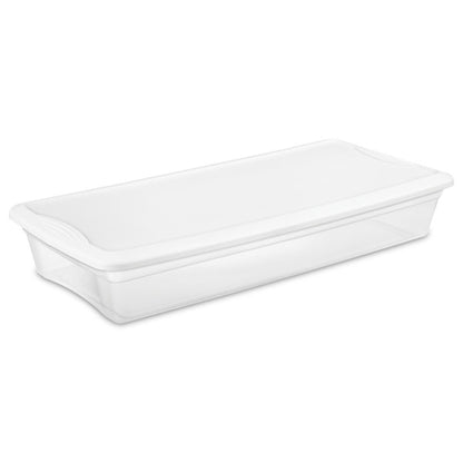 Sterilite 41 Quart Lightweight Storage Box Container with Lid, 6 Pack