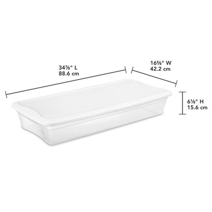Sterilite 41 Quart Lightweight Storage Box Container with Lid, 6 Pack