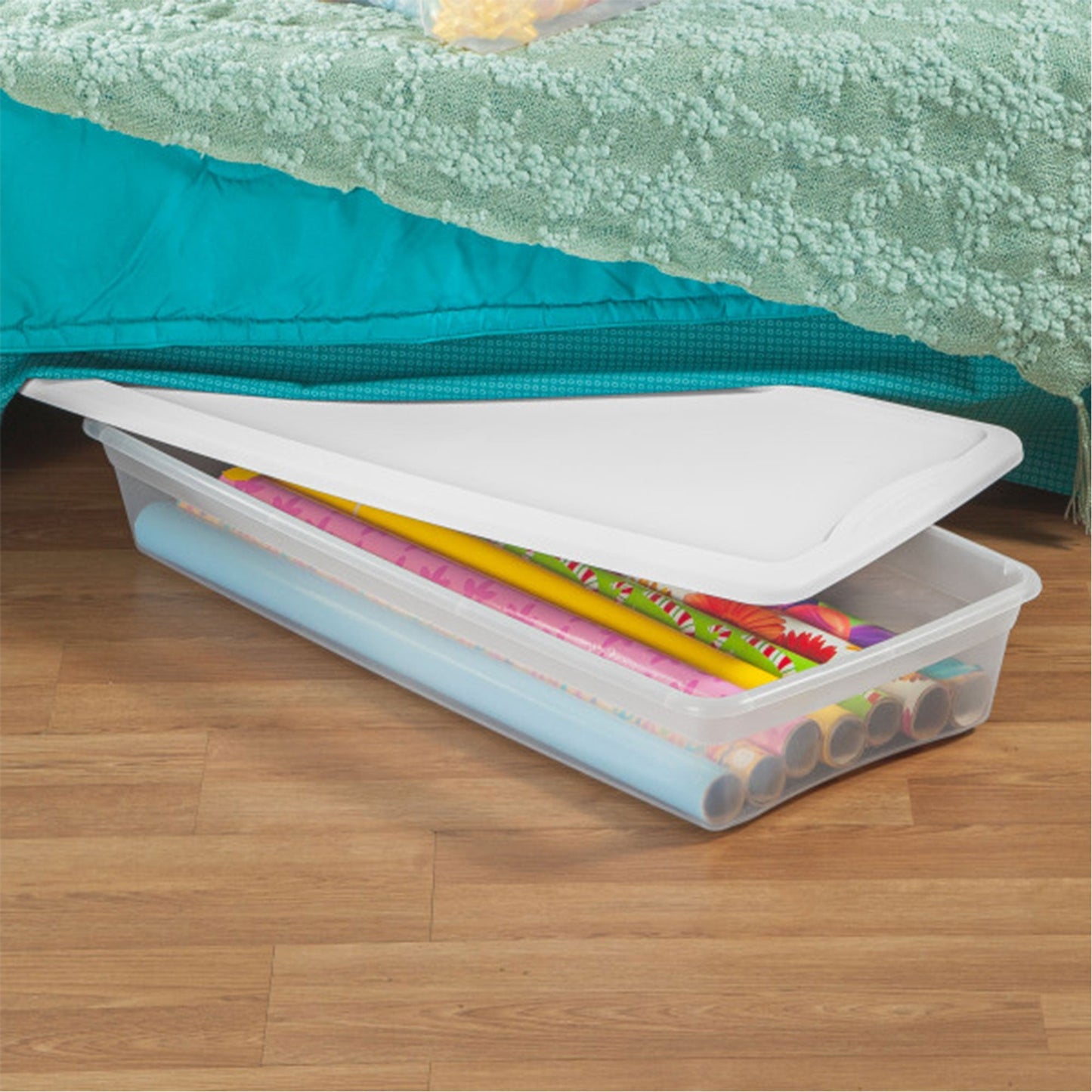 Sterilite 41 Quart Lightweight Storage Box Container with Lid, 6 Pack