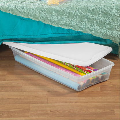 Sterilite 41 Quart Lightweight Storage Box Container with Lid, 6 Pack