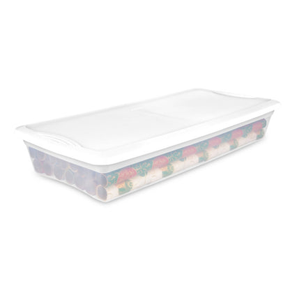 Sterilite 41 Quart Lightweight Storage Box Container with Lid, 6 Pack