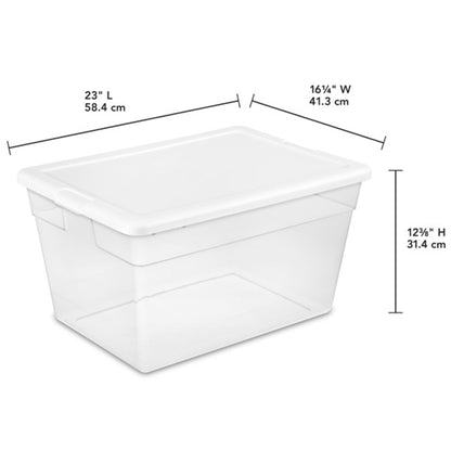 Sterilite 56 Quart Clear Plastic Storage Container Box w/ Latching Lid (24 Pack)