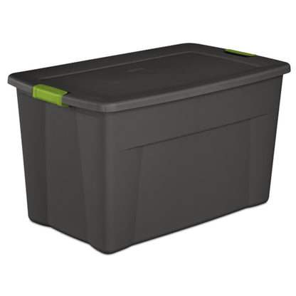 Sterilite 35 Gallon Storage Tote Box with Latching Container Lid, Gray (12 Pack)