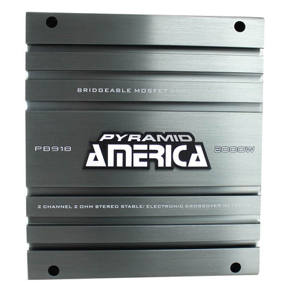 PYRAMID PB918 2000W 2 Channel Car Audio Amplifier and 8 Gauge Amplifier Kit - Find Fresh Goods