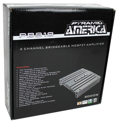 PYRAMID PB918 2000W 2 Channel Car Audio Amplifier and 8 Gauge Amplifier Kit - Find Fresh Goods