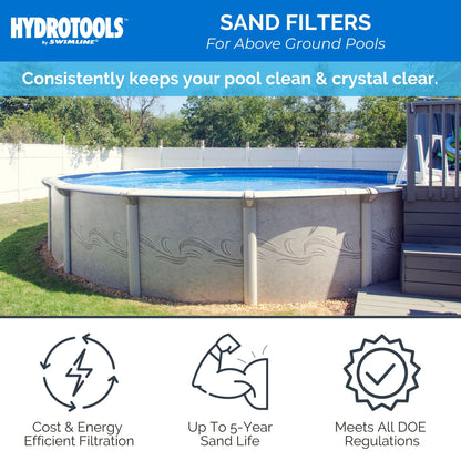HYDROTOOLS by Swimline 19" Sand Filter Combo w/ Stand, 4500 GPH, 175lb Capacity